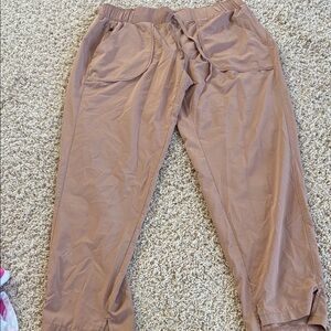 Casual Drawstring Pocket Joggers - Dusty Mauve all in motion